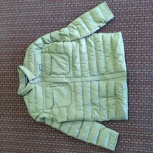 Patagonia Slate Green Snap Closure Puffer Jacket.